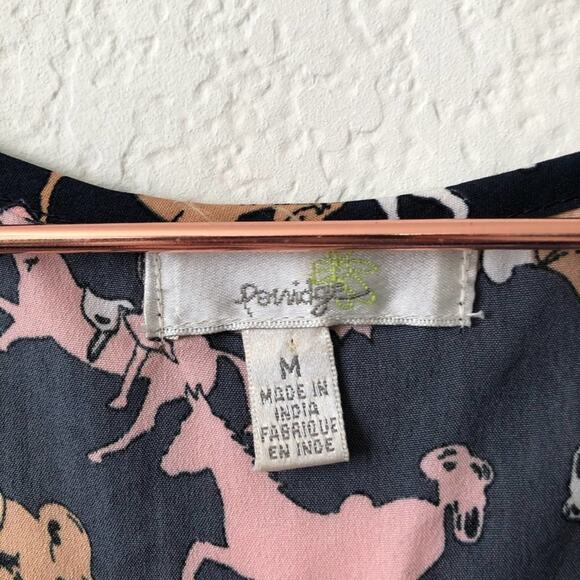 Anthropologie Porridge Petaluma Dress horse polka dot print navy blue pockets - Picture 4 of 5